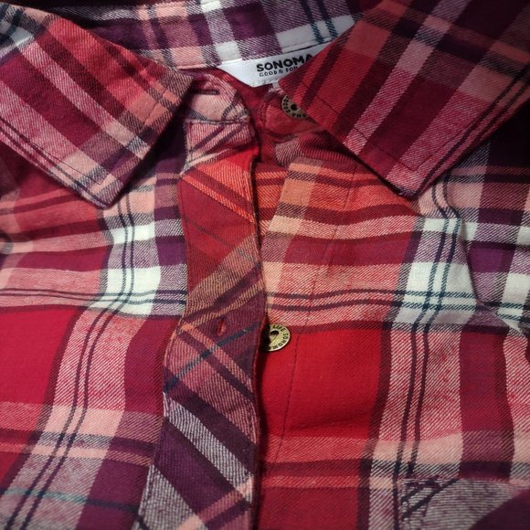 Nwt Sonoma Ladies Supersoft Red Plaid Flannel - Picture 3 of 7